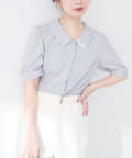 natural couture(ナチュラルクチュール) 【WEB限定】osono配色重ね衿三角カフスブラウス