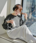 NICE CLAUP / OLIVE des OLIVE OUTLET(ナイスクラップ  / オリーブ デ オリーブ アウトレット) 【RMAF】肩あきリボンニットプルオーバー