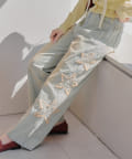 NICE CLAUP / OLIVE des OLIVE OUTLET(ナイスクラップ  / オリーブ デ オリーブ アウトレット) 【RMAF】【フェアリーグランジ】デニムサイドライン+星パッチワークパンツ