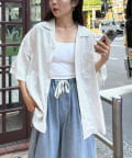 CIAOPANIC TYPY(チャオパニックティピー) 【ユニセックスで着れる】リネンレーヨンオープンカラー半袖シャツ