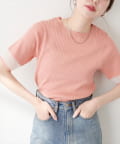 natural couture(ナチュラルクチュール) 袖口シアー強撚リブニット