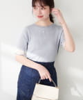 natural couture(ナチュラルクチュール) 袖口シアー強撚リブニット