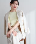 natural couture(ナチュラルクチュール) osonoべこべこ金釦綿麻テーラードジャケット