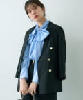 natural couture(ナチュラルクチュール) osonoべこべこ金釦綿麻テーラードジャケット