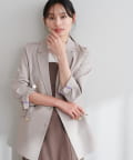 natural couture(ナチュラルクチュール) osonoべこべこ金釦綿麻テーラードジャケット