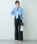 natural couture(ナチュラルクチュール) osono綿麻ハイウエストパンツ