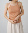 OUTLET(アウトレット) 【earthy_】【抗菌防臭】オーガニックコットンアメスリカップ付きキャミ