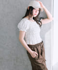OLIVE des OLIVE(オリーブ デ オリーブ) シャーリングブラウス