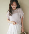 La boutique BonBon(ラブティックボンボン) 【完売カラー再追加！お上品きらきら】ラメ天竺針抜きフレンチニット