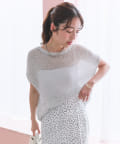 La boutique BonBon(ラブティックボンボン) 【完売カラー再追加！お上品きらきら】ラメ天竺針抜きフレンチニット