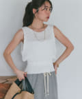 La boutique BonBon(ラブティックボンボン) 【大人っぽカジュアル】前後２WAYざっくりクロップドベスト