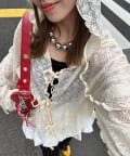 CIAOPANIC(チャオパニック) 【MyM Mahiruさん着用】【MyM Yoshikoさん着用】レースメローフーディートップス
