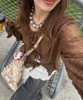 CIAOPANIC(チャオパニック) 【MyM Mahiruさん着用】【MyM Yoshikoさん着用】レースメローフーディートップス