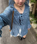 CIAOPANIC(チャオパニック) 【MyM Mahiruさん着用】【MyM Yoshikoさん着用】レースメローフーディートップス