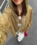 CIAOPANIC(チャオパニック) 【MyM Mahiruさん着用】【MyM Yoshikoさん着用】レースメローフーディートップス