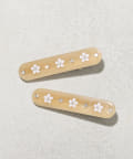 3COINS(スリーコインズ) フラワービジューオーバルクリップ2個セット