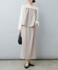NICE CLAUP / OLIVE des OLIVE OUTLET(ナイスクラップ  / オリーブ デ オリーブ アウトレット) 【natural couture】【春の綺麗めコーデ】ブラウス+スカートセット