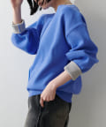 NICE CLAUP / OLIVE des OLIVE OUTLET(ナイスクラップ  / オリーブ デ オリーブ アウトレット) 【LARUTA】袖裏配色前後２WAYポリ畦ニット