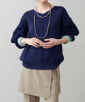 NICE CLAUP / OLIVE des OLIVE OUTLET(ナイスクラップ  / オリーブ デ オリーブ アウトレット) 【LARUTA】袖裏配色前後２WAYポリ畦ニット