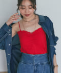 La boutique BonBon(ラブティックボンボン) 【主役級キャミ】カップ付きシャーリングキャミ