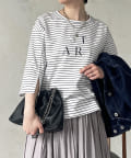 Croisiere(クロジエール) 【二の腕カバーだけじゃない】ポンチローマ袖スリットTEE
