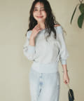 La boutique BonBon(ラブティックボンボン) 【程よい肌見せ】オフショルラメニット