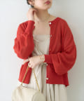 natural couture(ナチュラルクチュール) 接触冷感金釦シアーカーデ