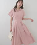natural couture(ナチュラルクチュール) 【大人気リバイバル】涼しげスキッパー衿お上品ワンピース