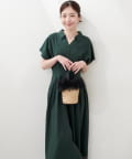 natural couture(ナチュラルクチュール) 【大人気リバイバル】涼しげスキッパー衿お上品ワンピース