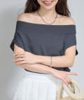 La boutique BonBon(ラブティックボンボン) 【最強美人見え】クールタッチUVオフショルフレンチニット