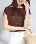 La boutique BonBon(ラブティックボンボン) 【最強美人見え】クールタッチUVオフショルフレンチニット