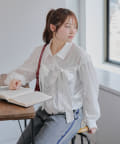 NICE CLAUP / OLIVE des OLIVE OUTLET(ナイスクラップ  / オリーブ デ オリーブ アウトレット) 【RMAF】【カジュアルガーリー】Wリボンショートブラウス
