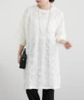 Remind me and forever(リマインドミーアンドフォーエバー) 【NAO】柔らかな凹凸素材が着心地◎カットワークレースBIGTシャツ