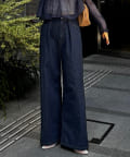 Kastane(カスタネ) 【低身長サイズ/2サイズ展開】スーパーワイドネップデニムパンツ
