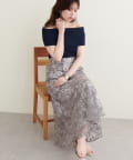 natural couture(ナチュラルクチュール) osono長さ変えれるチュール刺繍レーススカート