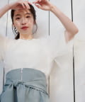 natural couture(ナチュラルクチュール) チュールレイヤードニットプルオーバー