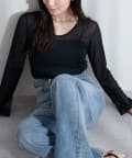 natural couture(ナチュラルクチュール) 【WEB限定】ドットプリントパイピング２WAYプルオーバー
