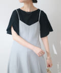 NICE CLAUP / OLIVE des OLIVE OUTLET(ナイスクラップ  / オリーブ デ オリーブ アウトレット) 【natural couture】ＢＡＣＫパールハチワレスリーブＴＯＰＳ