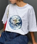 CIAOPANIC TYPY(チャオパニックティピー) 【WEB限定】【新色追加】ムーンクレーター＆アースロゴプリントTee