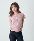 RAY CASSIN(レイカズン) 【新色追加 / 6色展開】Vネックヘンリー胸刺繍半袖Tシャツ