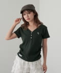 RAY CASSIN(レイカズン) 【新色追加 / 6色展開】Vネックヘンリー胸刺繍半袖Tシャツ