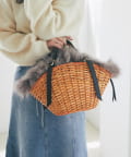 La boutique BonBon(ラブティックボンボン) 【ヴィオラドーロ】フォックスファーカバー2WAYカゴバッグ