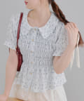 NICE CLAUP / OLIVE des OLIVE OUTLET(ナイスクラップ  / オリーブ デ オリーブ アウトレット) 累計売上1.5万枚突破！【RMAF】【韓国風コーデ叶う!】シャーリング衿付ブラウス
