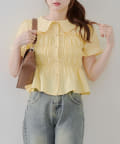 NICE CLAUP / OLIVE des OLIVE OUTLET(ナイスクラップ  / オリーブ デ オリーブ アウトレット) 累計売上1.5万枚突破！【RMAF】【韓国風コーデ叶う!】シャーリング衿付ブラウス