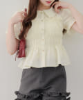 NICE CLAUP / OLIVE des OLIVE OUTLET(ナイスクラップ  / オリーブ デ オリーブ アウトレット) 累計売上1.5万枚突破！【RMAF】【韓国風コーデ叶う!】シャーリング衿付ブラウス