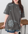 NICE CLAUP / OLIVE des OLIVE OUTLET(ナイスクラップ  / オリーブ デ オリーブ アウトレット) 【RMAF】【人気デザイン】お花シリーズBIGTシャツ