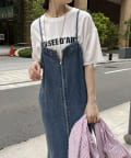 DOUDOU(ドゥドゥ) 【お気に入り総選挙２位！】【昨年大人気の“テロTEE” 】バックボタンジョーゼットロゴTEE