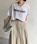 DOUDOU(ドゥドゥ) 【お気に入り総選挙２位！】【昨年大人気の“テロTEE” 】バックボタンジョーゼットロゴTEE