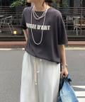 DOUDOU(ドゥドゥ) 【お気に入り総選挙２位！】【昨年大人気の“テロTEE” 】バックボタンジョーゼットロゴTEE