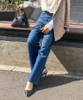 NOLLEY'S(ノーリーズ) 【RM denim】センタープレスハイウエストデニム